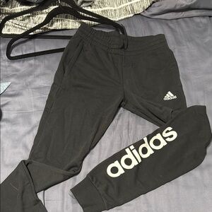 Adidas Black Track Pants with Tapered Ankle Design